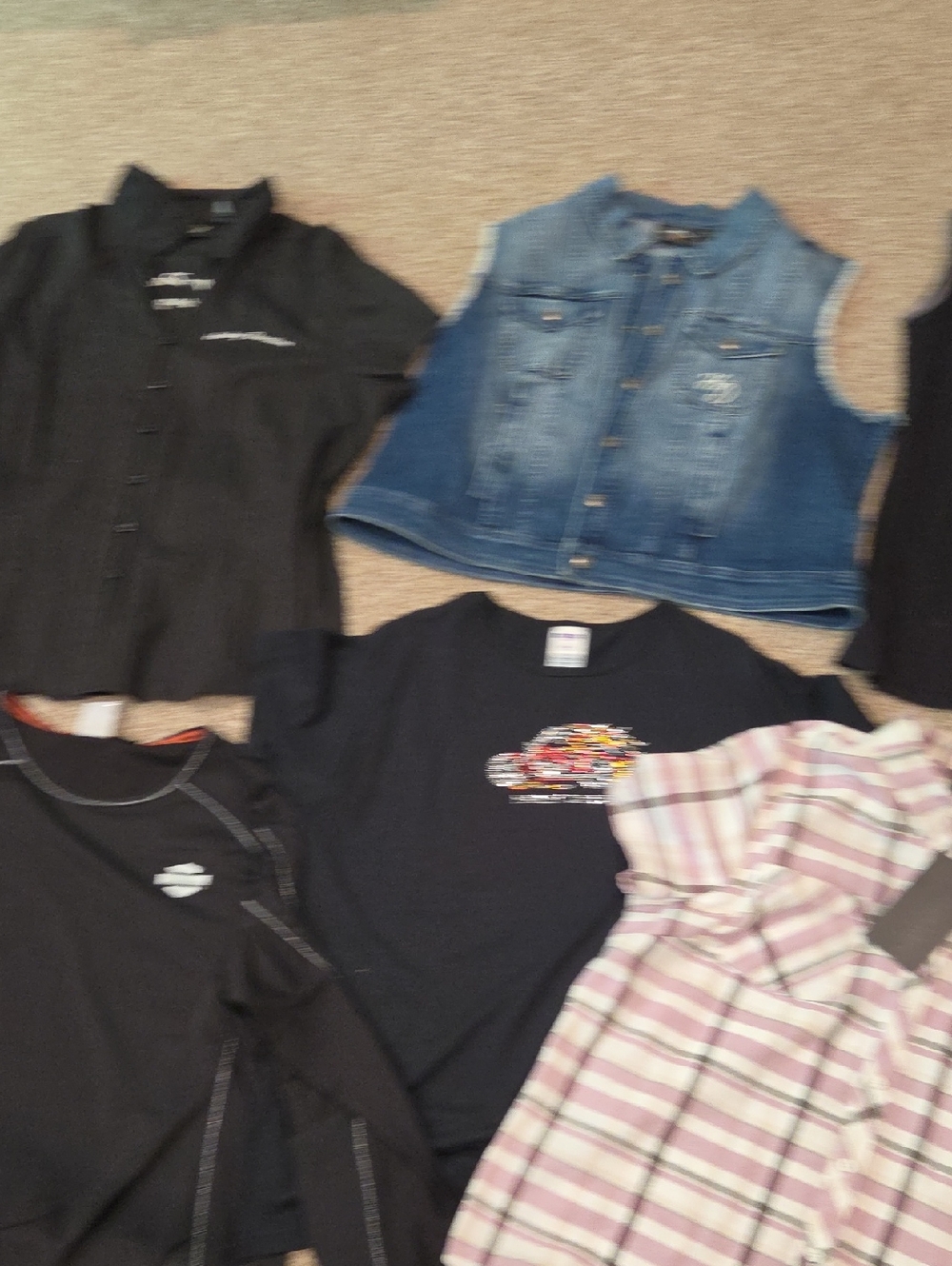 Harley-Davidson Black Graphic Tee and Mixed Tops Assortment